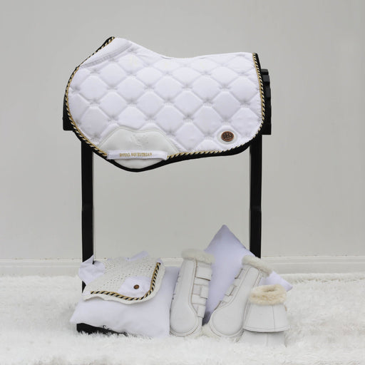 Tapis de selle Royal Equestrian Jump Saddle Pad Or blanc