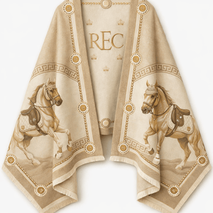 Royal Equestrian Sahara Sandstone Equestrian Cashmere Cape Poncho