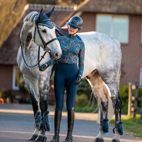 Royal Equestrian Shock Absorbent Sheepskin Tendon Boots Royal Blue