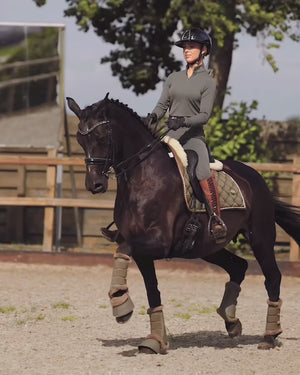 Royal Equestrian Dressage Saddle Pad Olive Gold