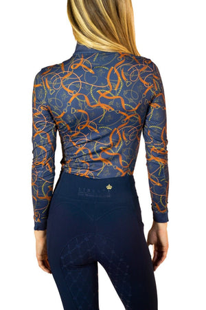 Royal Equestrian Base Layer Cavallo Le Pouvoir Sport Uv Protection Riding Top Navy - Royal Equestrian