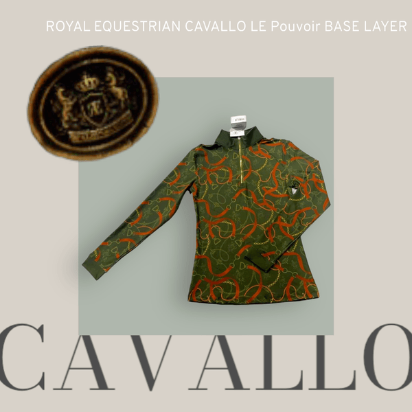 Royal Equestrian Basislaag Cavallo Le Pouvoir Sport Uv Bescherming Ruitertop Olijf - Royal Equestrian