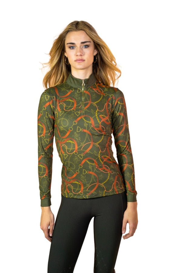Royal Equestrian Basislaag Cavallo Le Pouvoir Sport Uv Bescherming Ruitertop Olijf - Royal Equestrian
