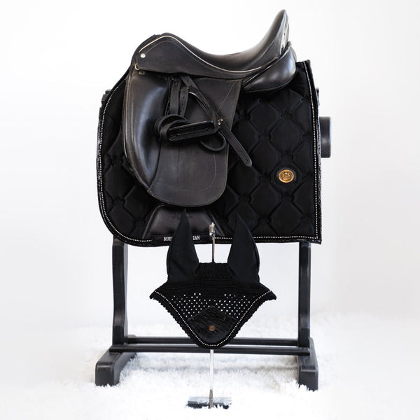 Royal Equestrian Dressurschabracke Schwarz Crystals Full - Royal Equestrian