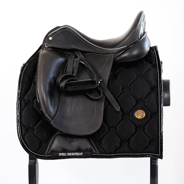Royal Equestrian Dressurschabracke Schwarz Crystals Full - Royal Equestrian