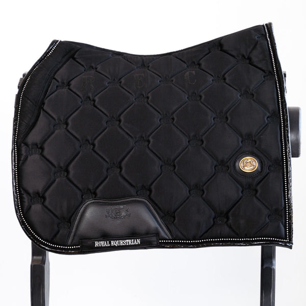 Royal Equestrian Dressurschabracke Schwarz Crystals Full - Royal Equestrian