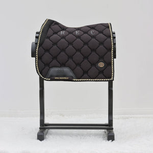 Royal Equestrian Dressage Saddle Pad Black Gold Full - Royal Equestrian