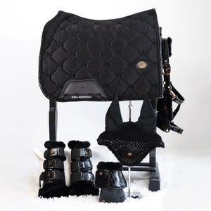 Royal Equestrian Dressurschabracke Schwarzes Leder Voll - Royal Equestrian