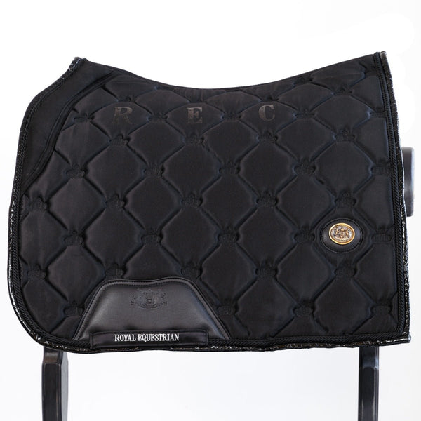Royal Equestrian Dressurschabracke Schwarzes Leder Voll - Royal Equestrian