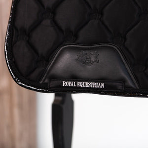 Royal Equestrian Dressurschabracke Schwarzes Leder Voll - Royal Equestrian
