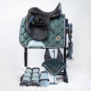 Royal Equestrian Cuscinetto per sella da dressage blu marino completo - Royal Equestrian
