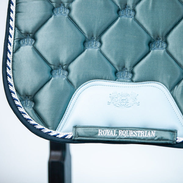 Royal Equestrian Cuscinetto per sella da dressage blu marino completo - Royal Equestrian