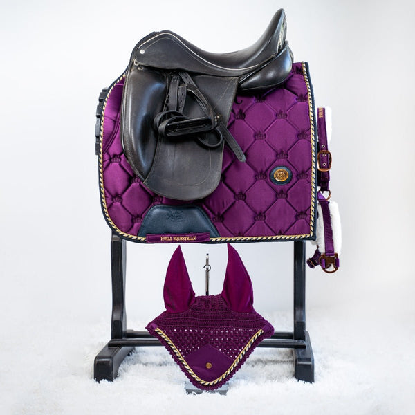 Royal Equestrian Dressurschabracke Lila Marine Voll - Royal Equestrian