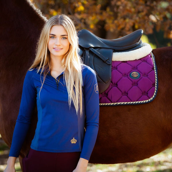 Royal Equestrian Dressurschabracke Lila Marine Voll - Royal Equestrian