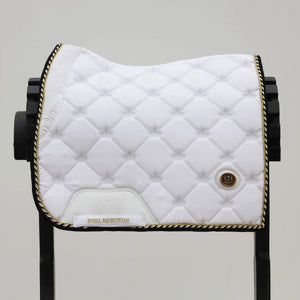 Tapis de selle de dressage Royal Equestrian Or Blanc Complet - Royal Equestrian