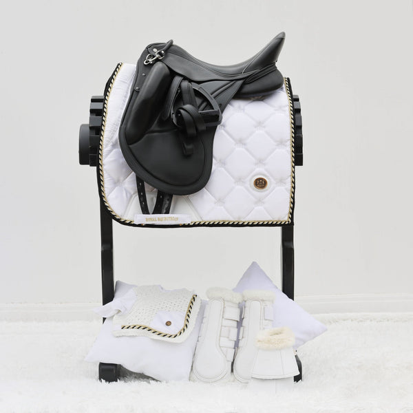 Tapis de selle de dressage Royal Equestrian Or Blanc Complet - Royal Equestrian