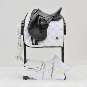 Tapis de selle de dressage Royal Equestrian Or Blanc Complet - Royal Equestrian