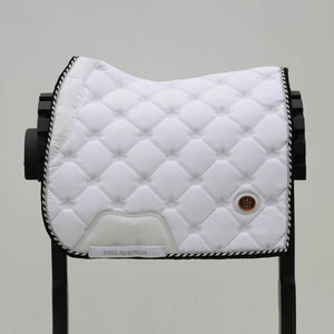 Royal Equestrian Dressurschabracke Weiß Silber Voll - Royal Equestrian