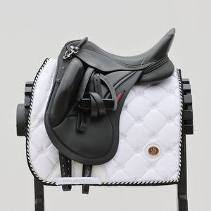 Royal Equestrian Dressurschabracke Weiß Silber Voll - Royal Equestrian