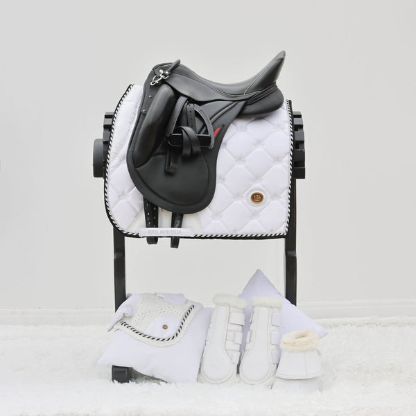 Royal Equestrian Dressurschabracke Weiß Silber Voll - Royal Equestrian