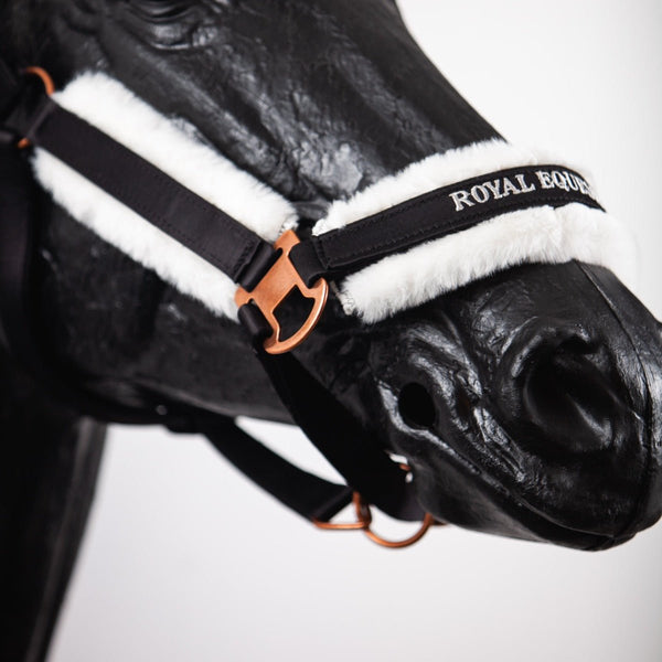 Royal Equestrian Fellhalfter Schwarz Silber Voll - Royal Equestrian