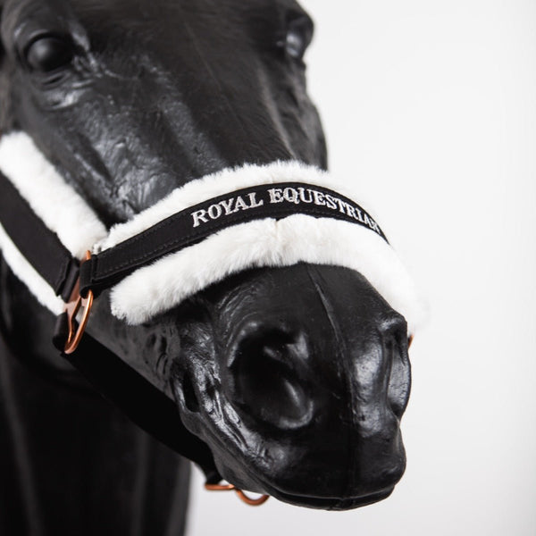 Royal Equestrian Fellhalfter Schwarz Silber Voll - Royal Equestrian