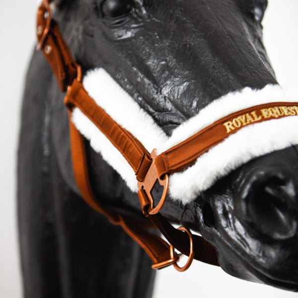 Royal Equestrian Fur Halter Chocolate Full - Royal Equestrian