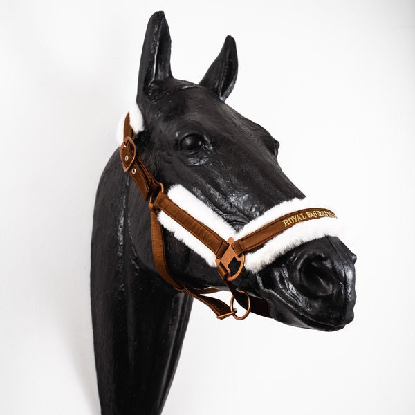 Royal Equestrian Fur Halter Chocolate Full - Royal Equestrian