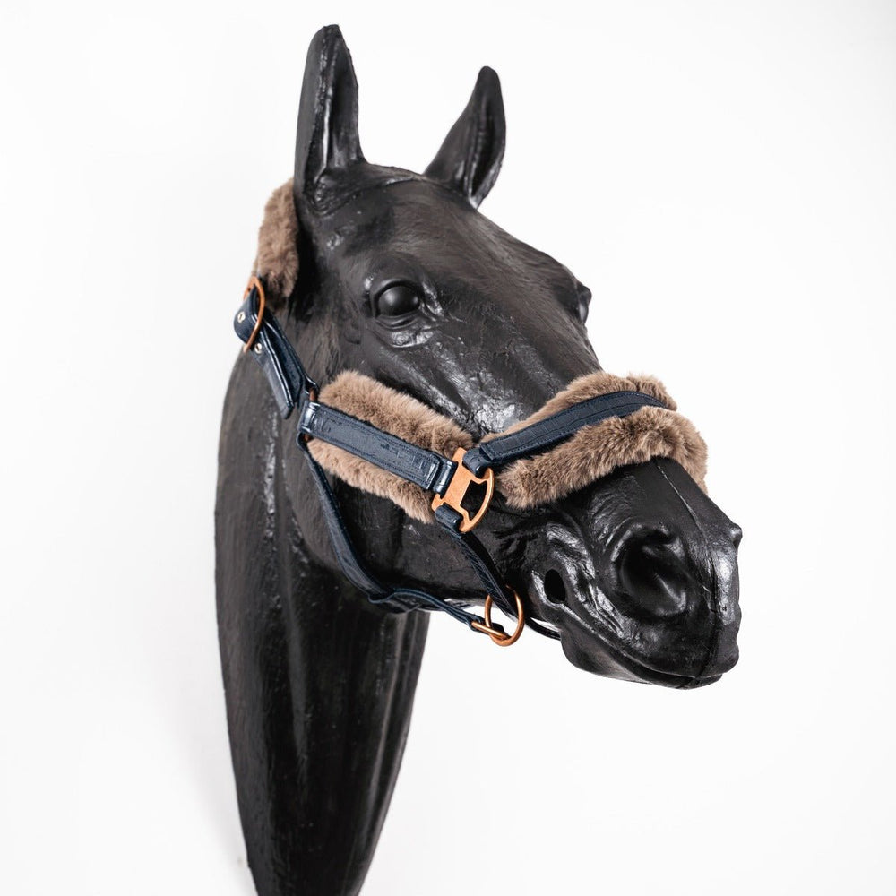 Royal Equestrian Fellhalfter Croco Navy Full - Royal Equestrian