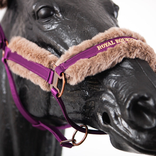Royal Equestrian Fur Halter Purple Full - Royal Equestrian