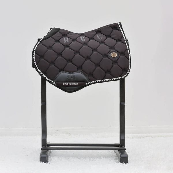 Royal Equestrian Tapis de selle de saut d'obstacles Noir Argent Plein - Royal Equestrian