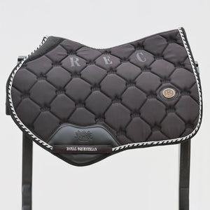 Royal Equestrian Tapis de selle de saut d'obstacles Noir Argent Plein - Royal Equestrian