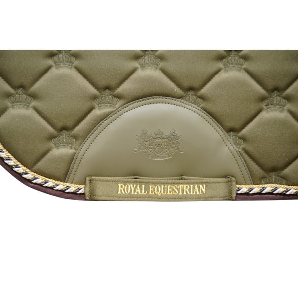 Royal Equestrian Jump Saddle Pad Olive Gold Full - Royal Equestrian
