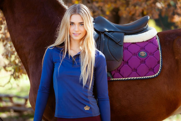 Royal Equestrian Spring Zadeldek Paars Marine Vol - Royal Equestrian