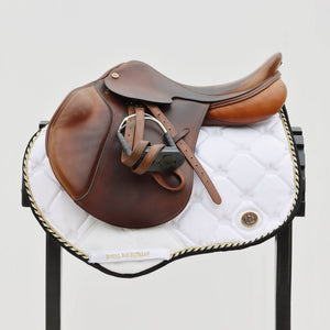 Royal Equestrian Tapis de selle de saut d'obstacles or blanc - Royal Equestrian