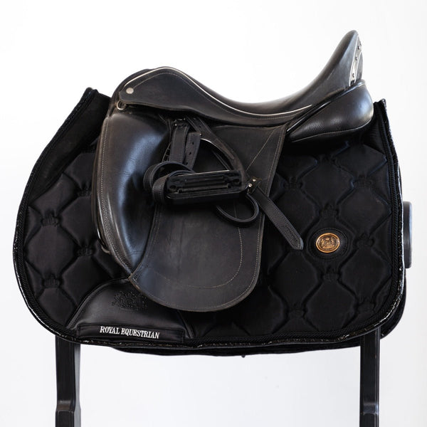 Royal Equestrian Jump Show Saddle Pad Black Crystal Full - Royal Equestrian