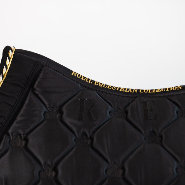 Royal Equestrian Jump Show Saddle Pad Black Gold Full - Royal Equestrian