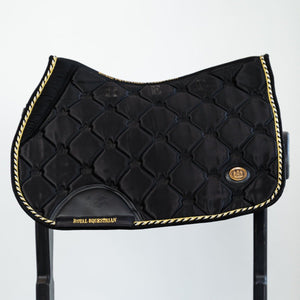 Royal Equestrian Jump Show Saddle Pad Black Gold Full - Royal Equestrian