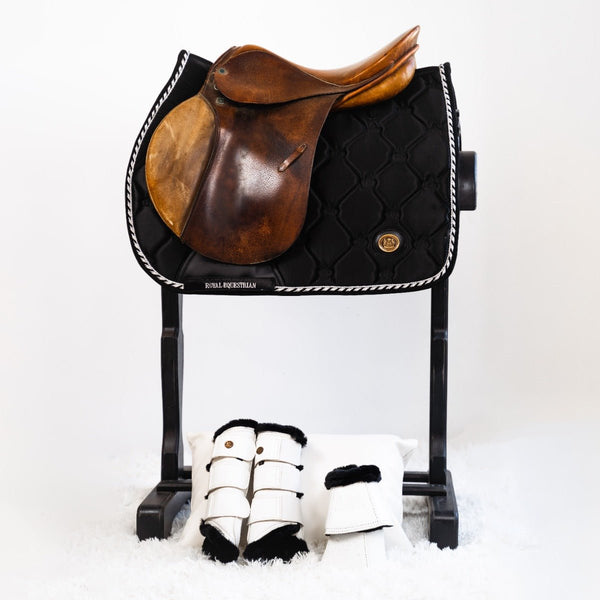 Royal Equestrian Jump Show Schabracke Schwarz Silber Voll - Royal Equestrian