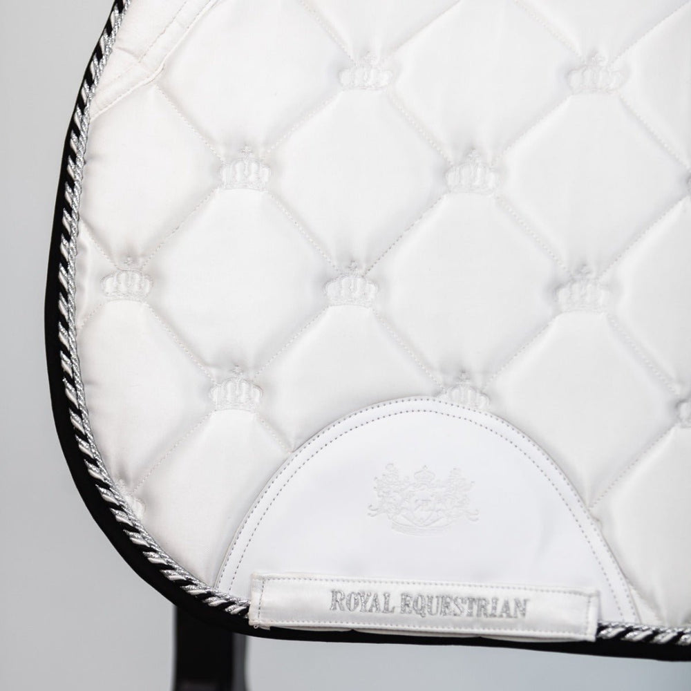 Royal Equestrian Jump Show Saddle Pad White Silver - Royal Equestrian