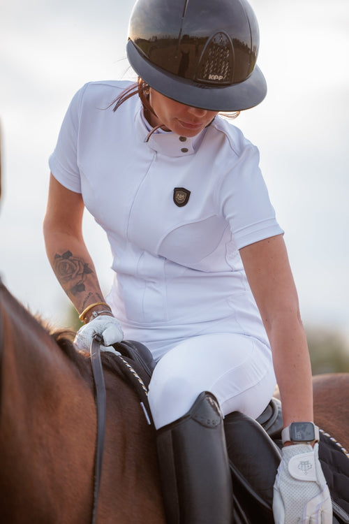 Royal Equestrian La Performance Cleopatra Riding Bodysuit – White - Royal Equestrian