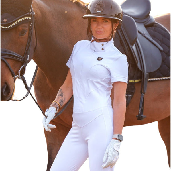 Royal Equestrian La Performance Cleopatra Riding Bodysuit – White - Royal Equestrian