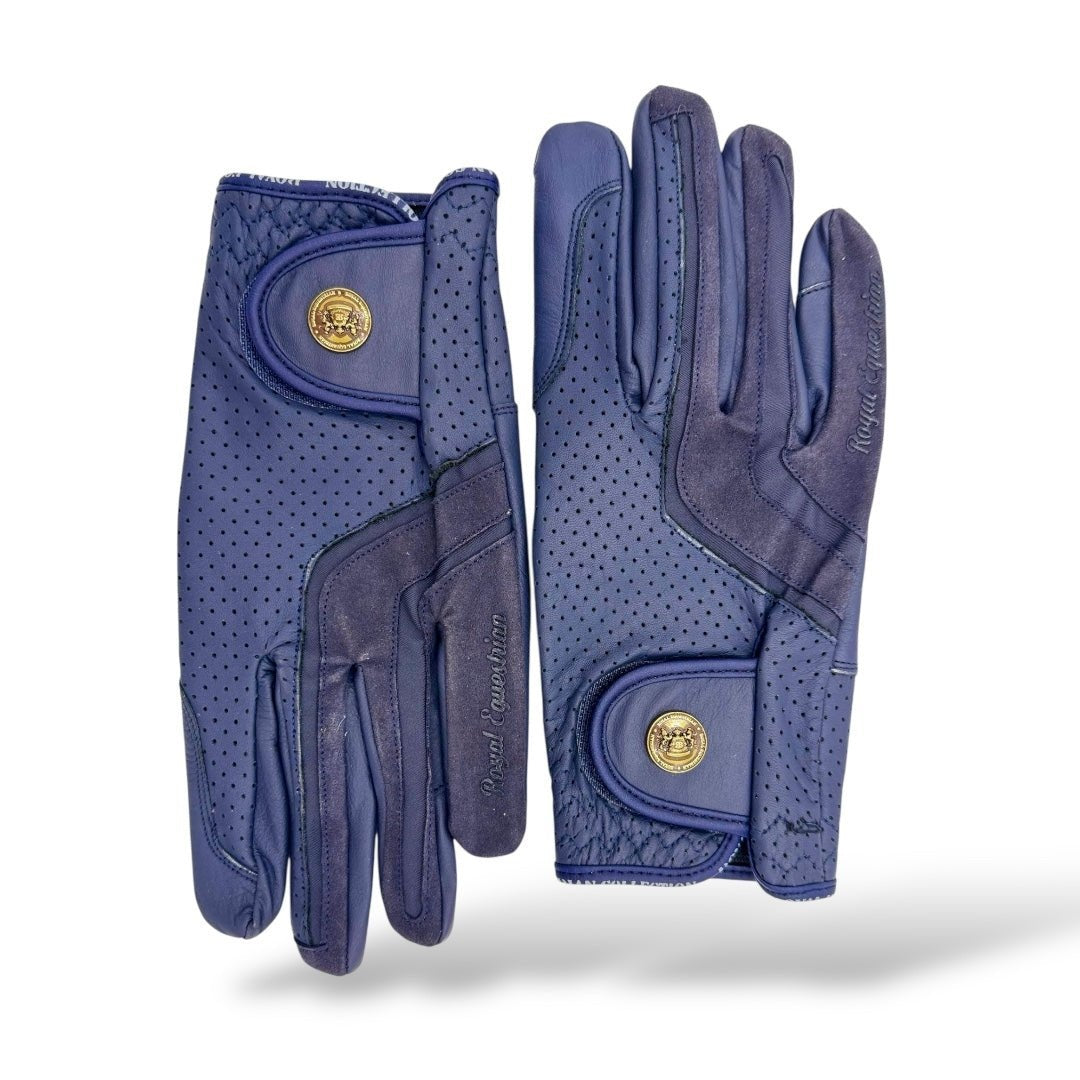 Leather Riding Gloves | Royal Equestrian | 6.5 / Navy