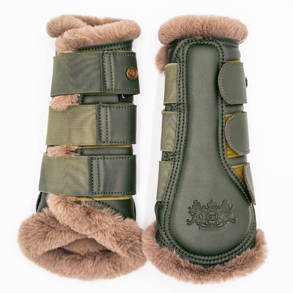 Royal Equestrian Lined Brushing Boots Olive - Royal Equestrian