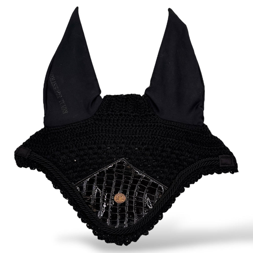 Royal Equestrian Premium Ohrenhaube Croco Schwarz Voll - Royal Equestrian