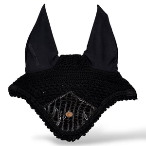 Royal Equestrian Premium Ohrenhaube Croco Schwarz Voll - Royal Equestrian