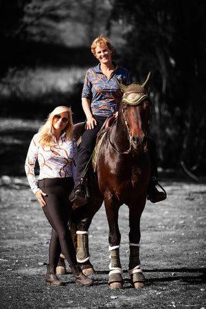 Royal Equestrian Premium Nauszniki Olive Blue Full - Royal Equestrian