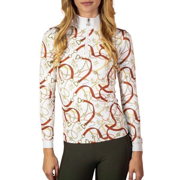 Royal Equestrian Base Layer Cavallo Le Pouvoir Sport UV-beskyttende ridebluse, hvid