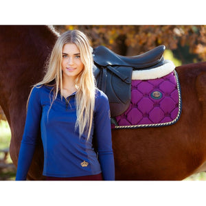 Royal Equestrian dressursadelunderlag, lilla og marineblå, fuld størrelse