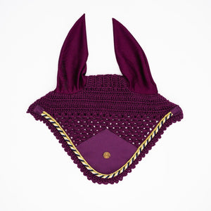 Royal Equestrian Premium ørehat, lilla/sort, fuld